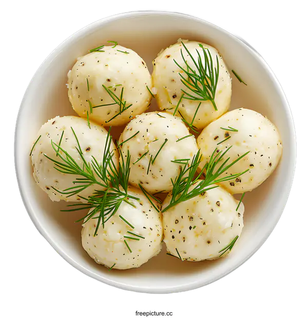 [Transparent Background PNG]boiled potatoes with dill