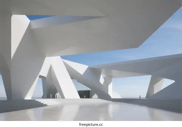 Modern Abstract Architectural Structure with Geometric Shapes