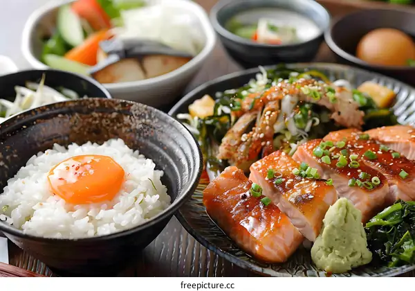 Japanese Cuisine Salmon Set Meal