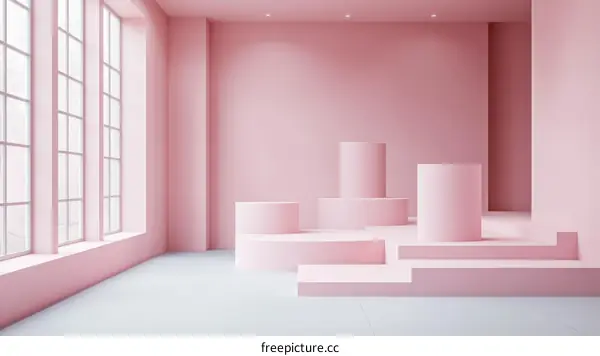 Pink Modern Minimalist Display Podium