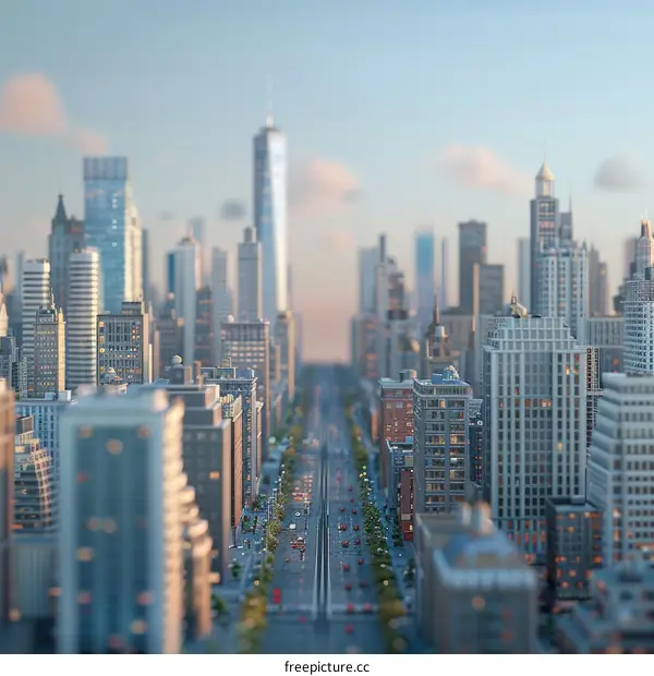 Cityscape Illustration of a Modern Metropolis