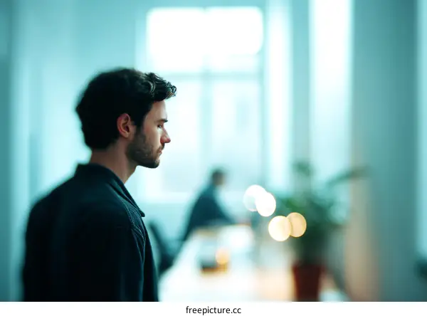 Caucasian Man in Modern Office Setting