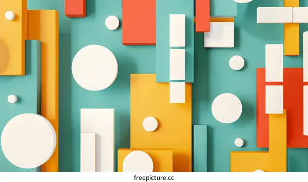 Abstract Geometric Shapes Background With  Colors