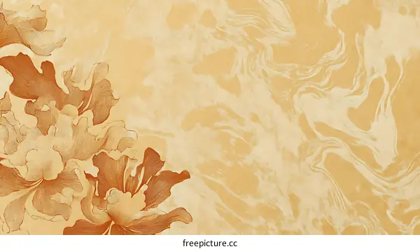 Delicate Floral Design on Marbled Background