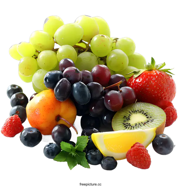 [Transparent Background PNG]Assortment of Fresh Fruits on White Background