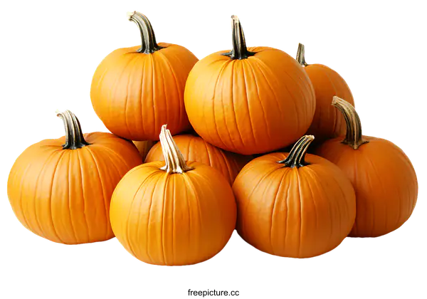 [Transparent Background PNG]A Pile of Pumpkins Against a White Background