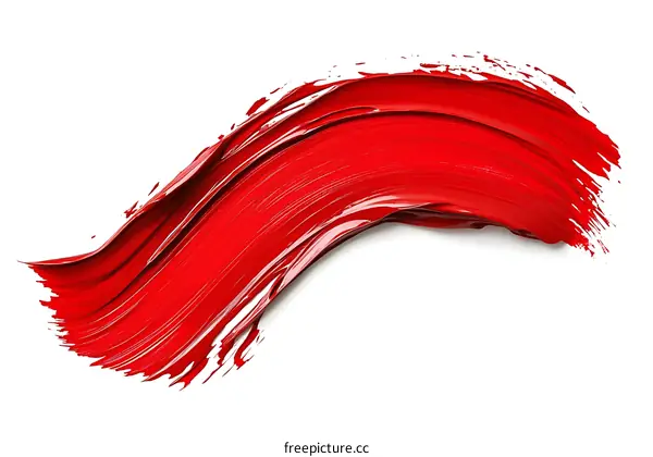 Red Paint Stroke Abstract Illustration