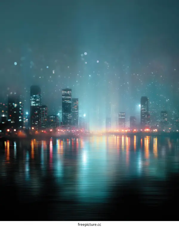 Night City Skyline Reflections