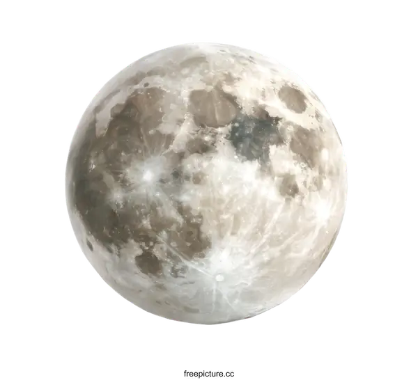 [Transparent Background PNG]Detailed View of the Moon Surface