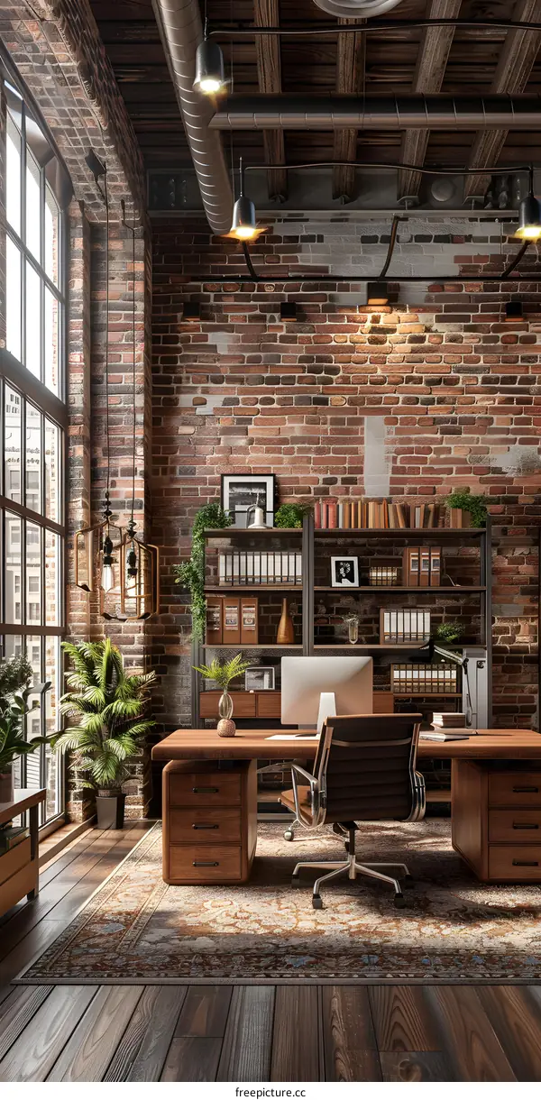 industrial style home office interior design