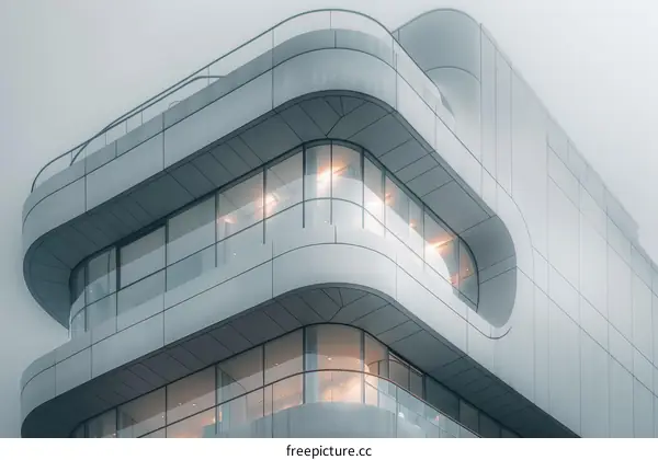 Balcony with Glass Windows of a Modern Apartment Building