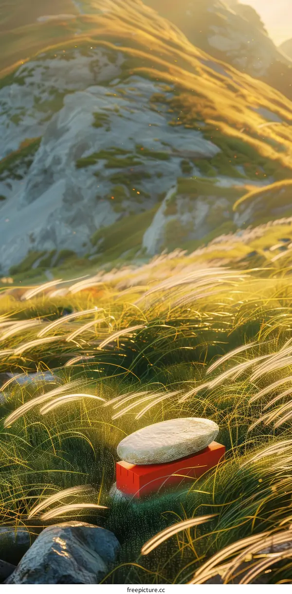 Lonely Stone on a Hillside