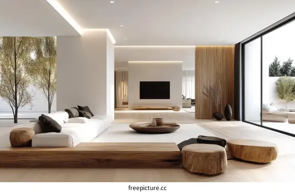 Modern Minimalist Living Room Design Illustration