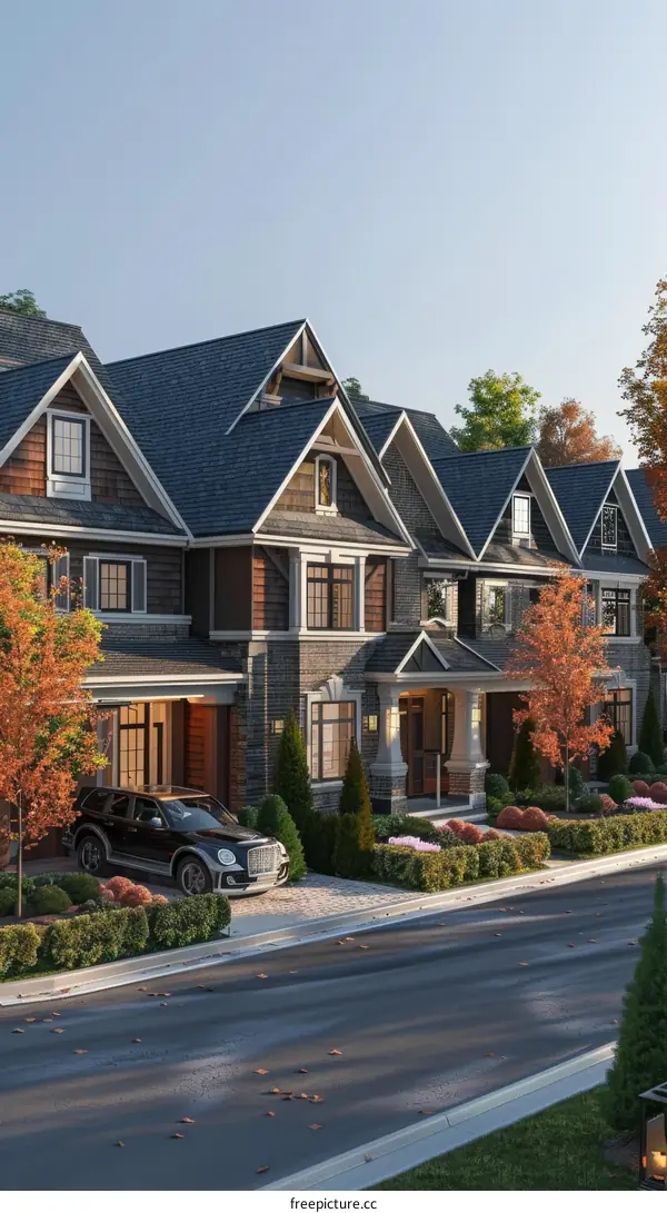 Elegant Townhouses Row Residential Houses