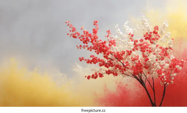 Abstract Floral Arrangement in Vibrant Colors