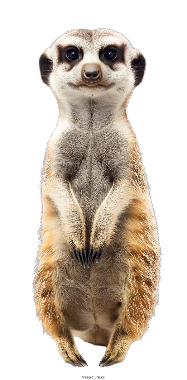 [Transparent Background PNG]Cute Meerkat Sitting on White Background