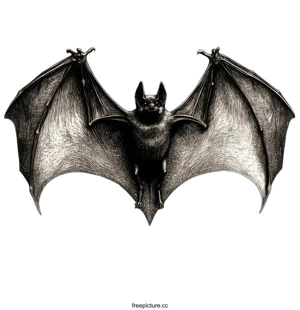 [Transparent Background PNG]Bat in Flight Artistic Illustration