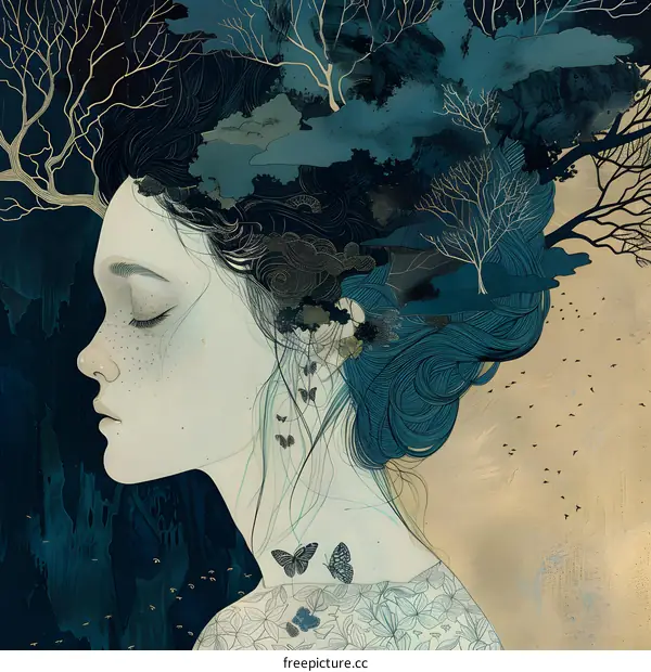 Woman With Trees Growing From Her Head