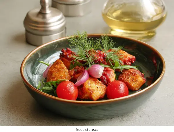 Delicious Roasted Octopus Salad Dish