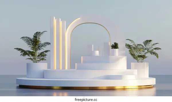 Modern Minimalist White Display Pod