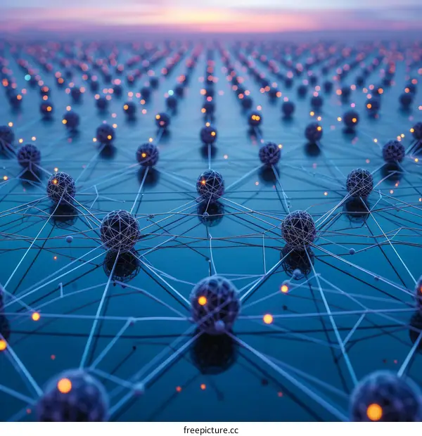 Conceptual image of a decentralized network of interconnected nodes.