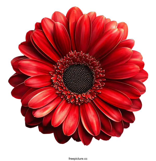 [Transparent Background PNG]Close-up Red Gerbera Daisy