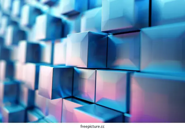 Colorful 3D Cubes Abstract Digital Background