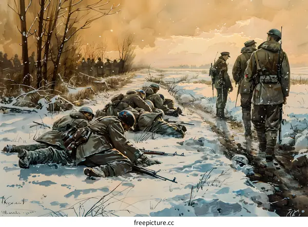 WWI soldiers in the snow