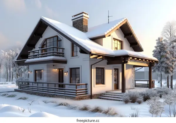 A cozy house in the winter