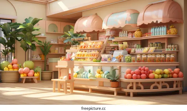 Interior of a Small Grocery Store