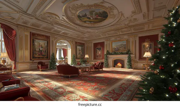 Luxury Christmas Living Room Interior Design