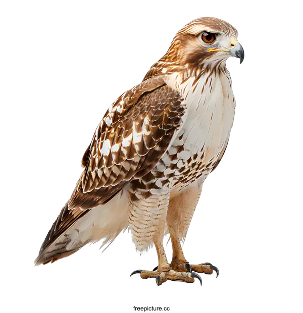 [Transparent Background PNG]A red-tailed hawk with a white background