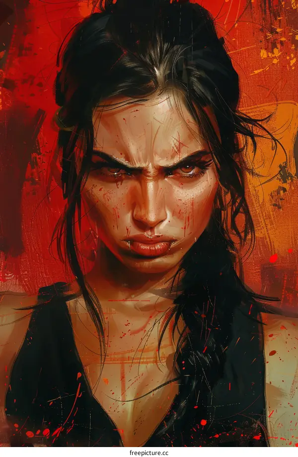 Close-up Portrait of a Female Warrior