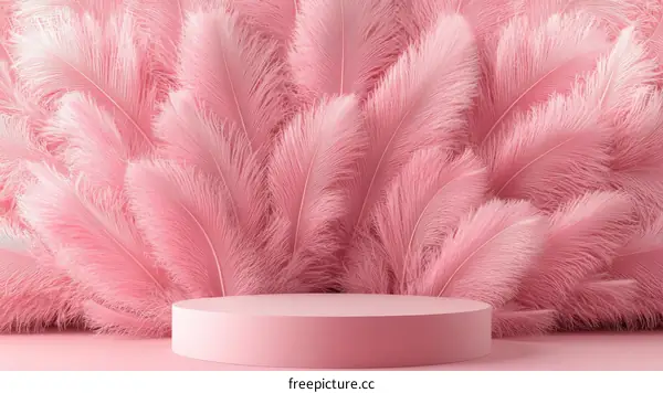 Pink Feather Display Podium