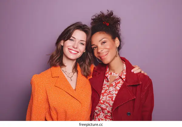 Two Women Friendship Portrait Fashion