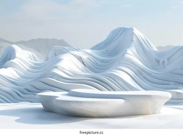 Abstract White Mountain Landscape Scene Design