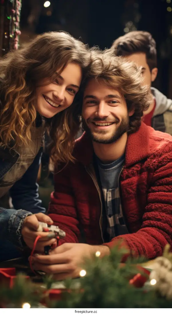 Couple working on a project together