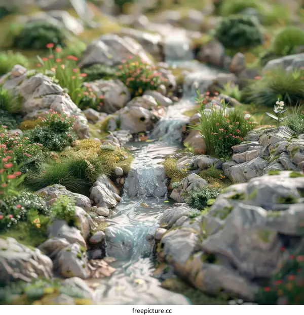 Serene River Winding through Natural Landscape