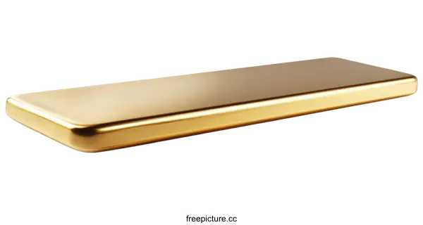 [Transparent Background PNG]Gold Bar Illustration with High-Quality Rendering