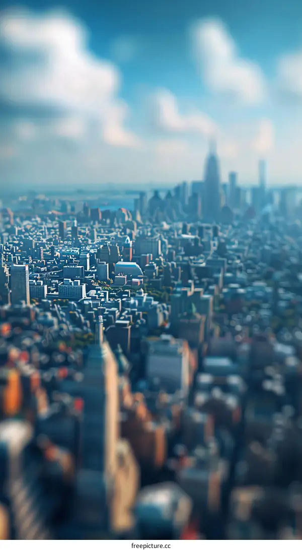 New York City Skyline Aerial View Miniature