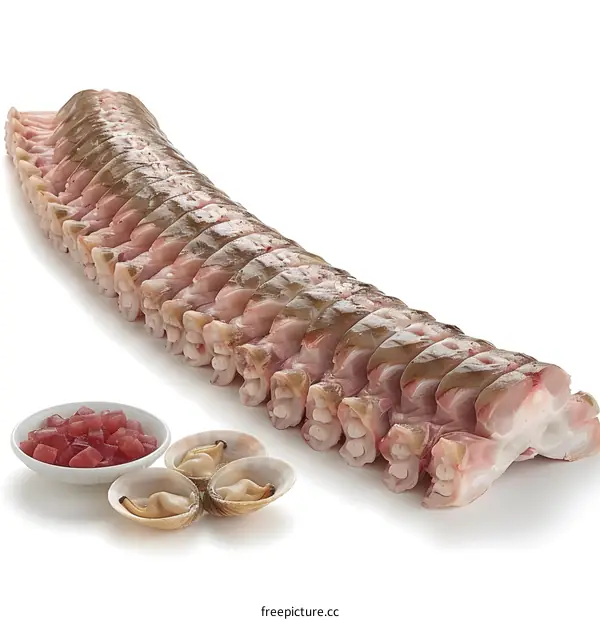 Fresh ray fish with clams