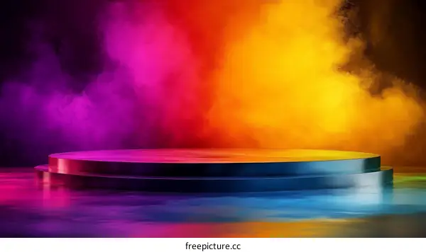 Colorful Stage Display Platform Illustration