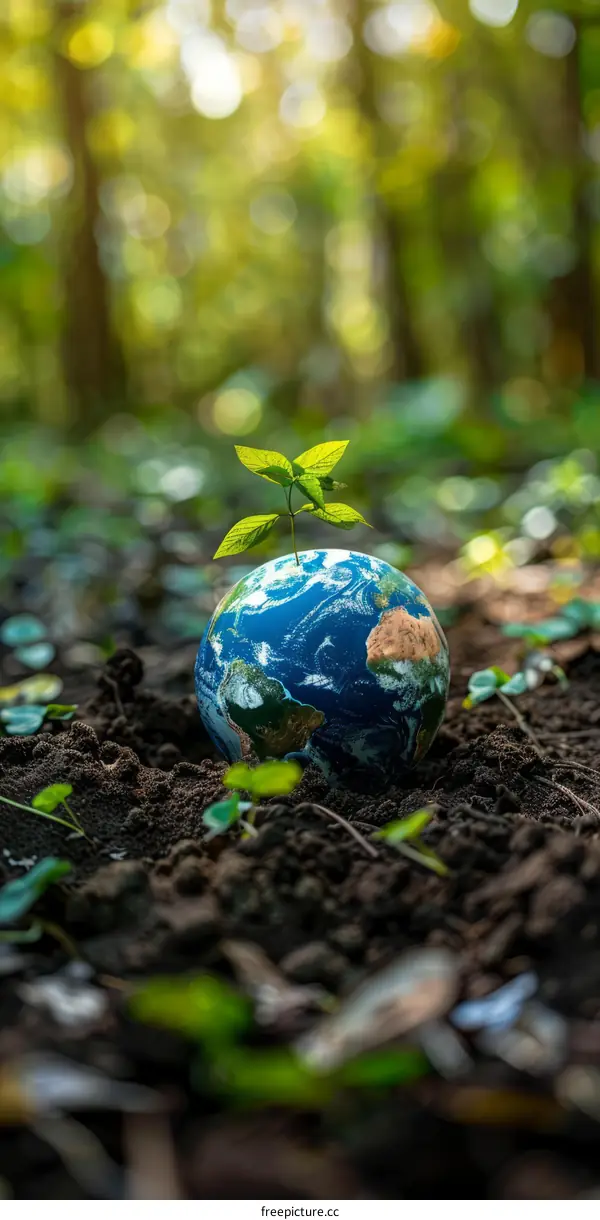 A Small Plant Sprouting on the Earth