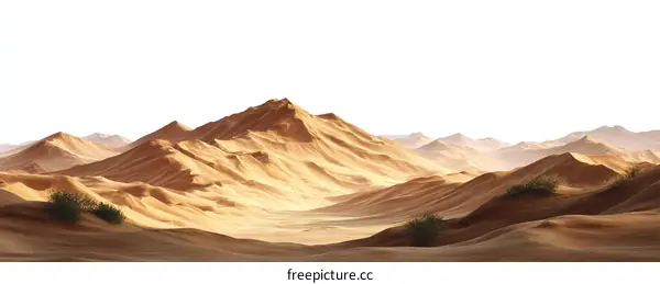 Golden Desert Mountain Landscape Panorama