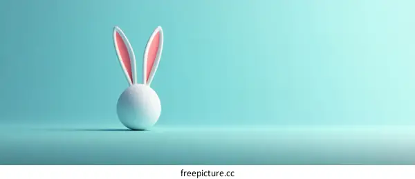 Easter Bunny Head Illustration on Pastel Background