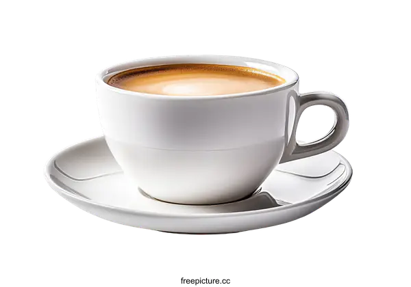 [Transparent Background PNG]White Coffee Cup and Saucer Close-up