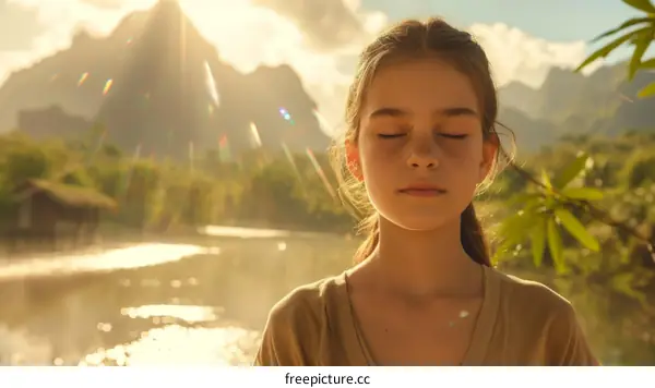 girl in a peaceful place