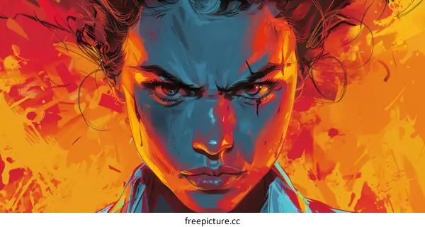 Fierce Female Portrait Illustration