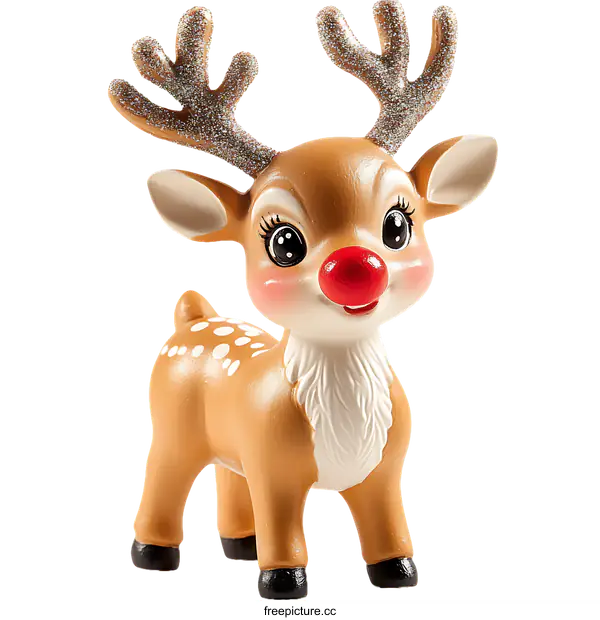 [Transparent Background PNG]Adorable Christmas Reindeer Figurine