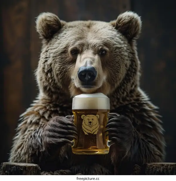 A Bear Drinking a Beer